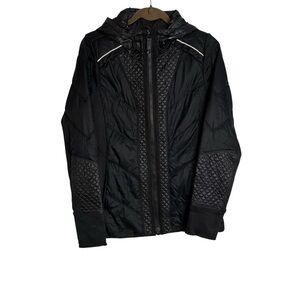 Athleta Women's Black Hooded Puffer Jacket Medium